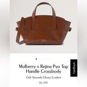 Mulberry x Rejina Pyo Top Handle Crossbody Oak Smooth Glossy Leather Clovelly